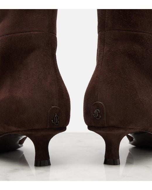 Jimmy Choo Brown Lory 35 Suede Ankle Boots