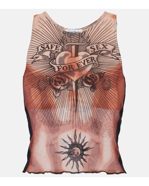 Jean Paul Gaultier Pink Tattoo Collection Trompe L'oeil Tulle Top