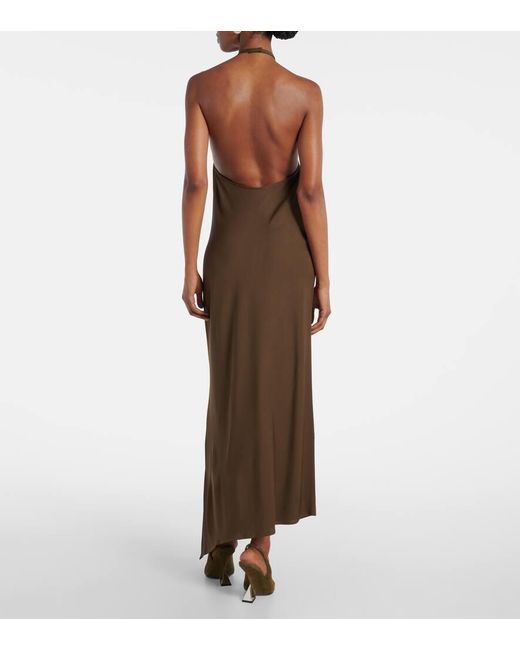 Vestido Midi Con Espalda Abierta The Attico de color Brown