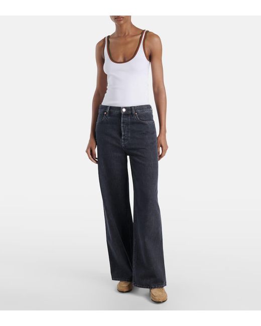 Gucci Blue Low-Rise Wide-Leg Jeans