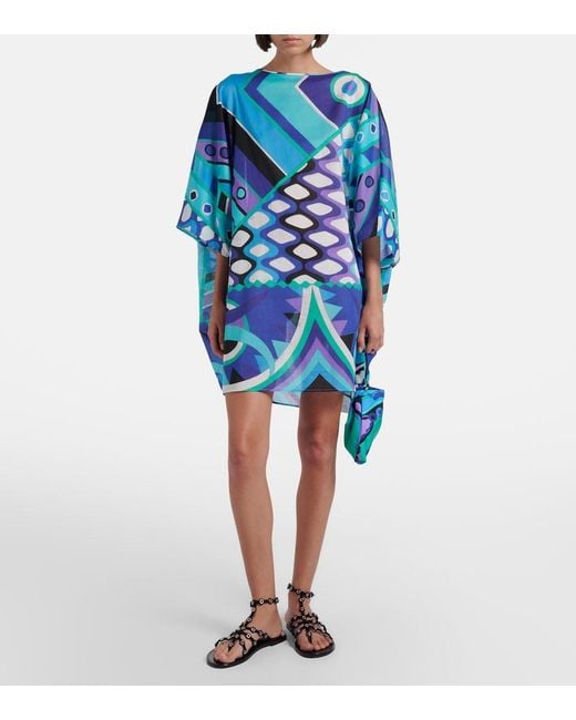 Emilio Pucci Blue Vivara Cotton Kaftan