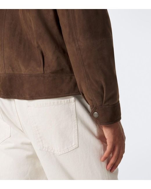 Brunello Cucinelli Brown Suede Jacket for men