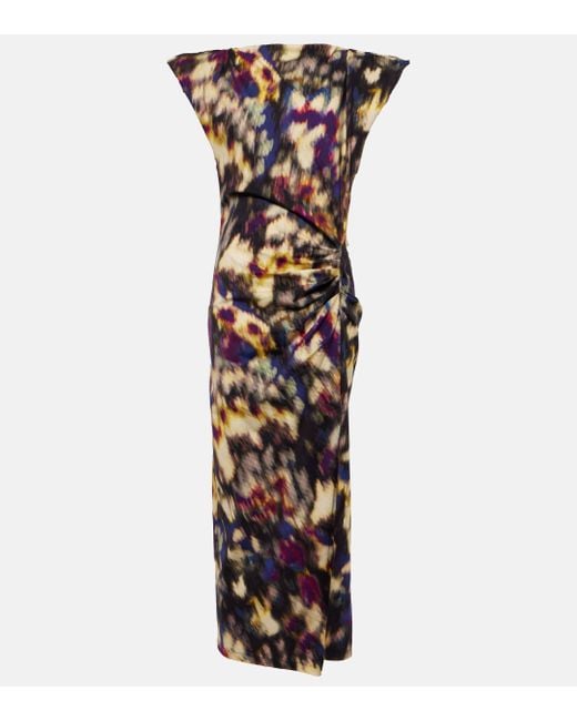 Robe longue Nadela imprimee Isabel Marant en coloris White