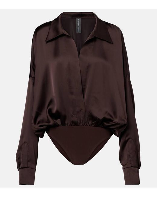 Body En Satin Norma Kamali en coloris Brown