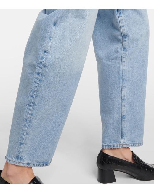 Agolde Blue High-Rise Barrel Jeans