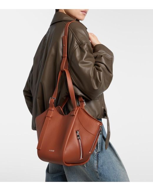 Loewe Brown Hammock Flip Leather Tote Bag