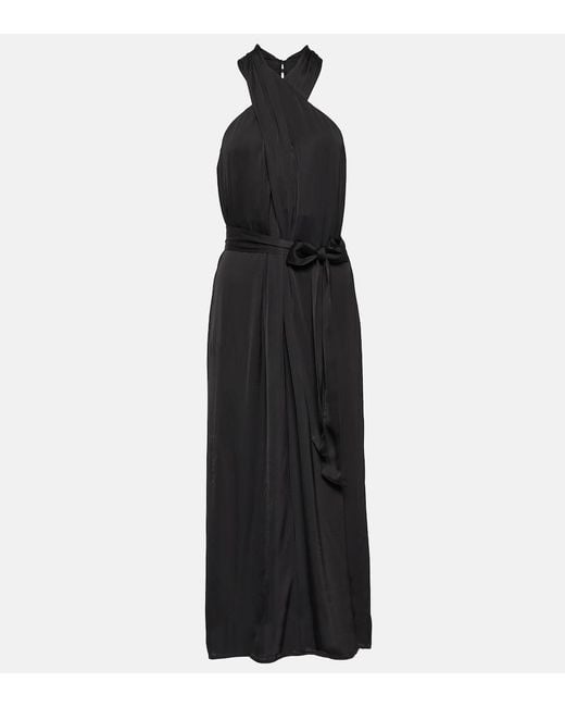 Velvet Black Stephanie Halterneck Midi Dress