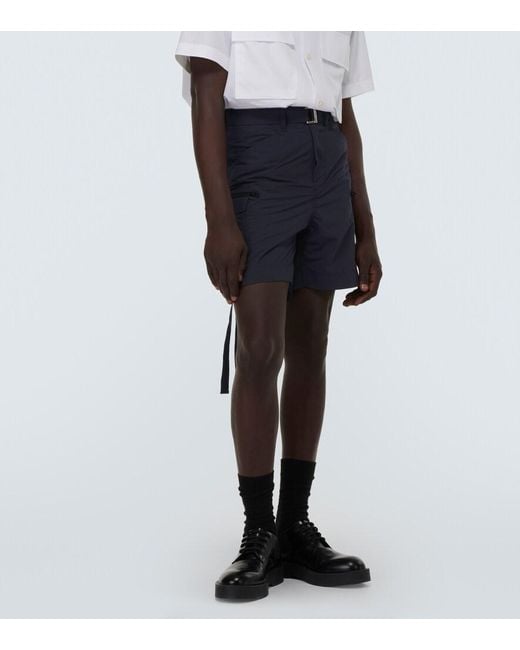 Sacai Blue Taffetta Bermuda Shorts for men
