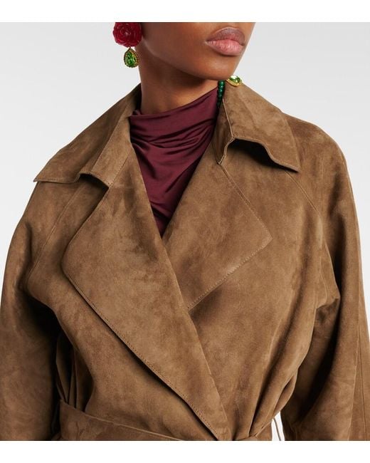 Magda Butrym Natural Suede Wrap Coat