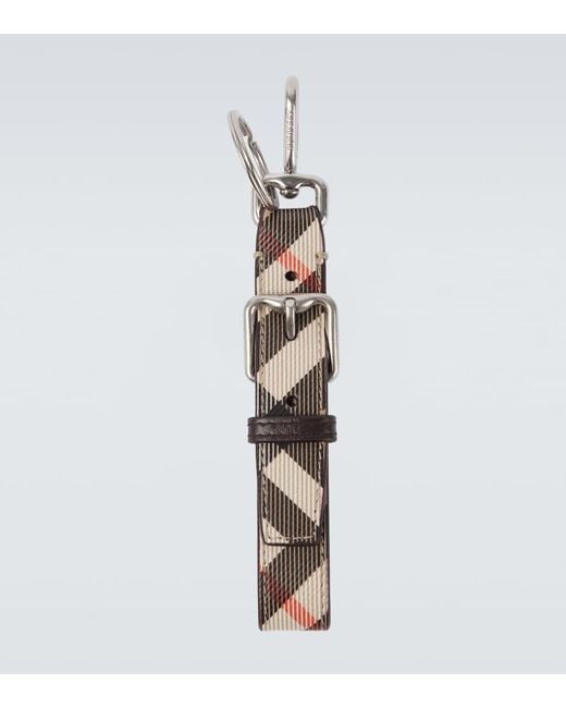 Burberry White Check Keychain for men