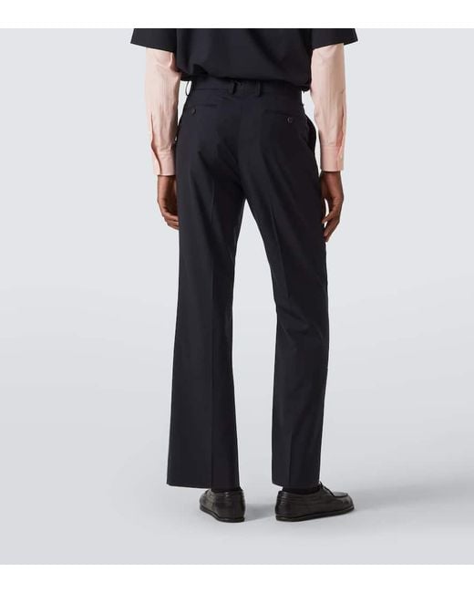 Auralee Blue Wool Straight Pants for men