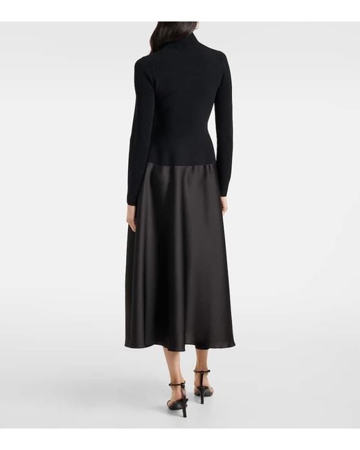 Jonathan Simkhai Black Frances Knitted Satin Midi Dress