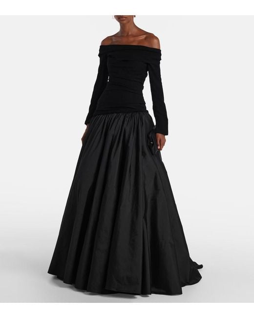 Marmar Halim Black Draped Gown