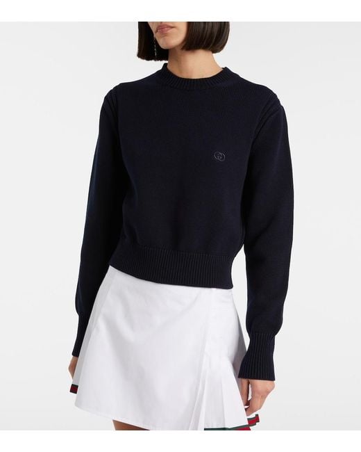 Gucci Blue Gg Cotton Sweater