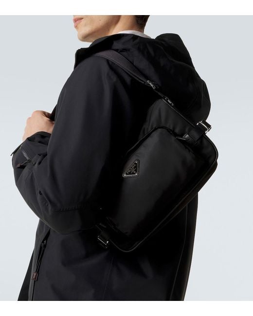 Prada Black Re-Nylon Medium Shoulder Bag for men