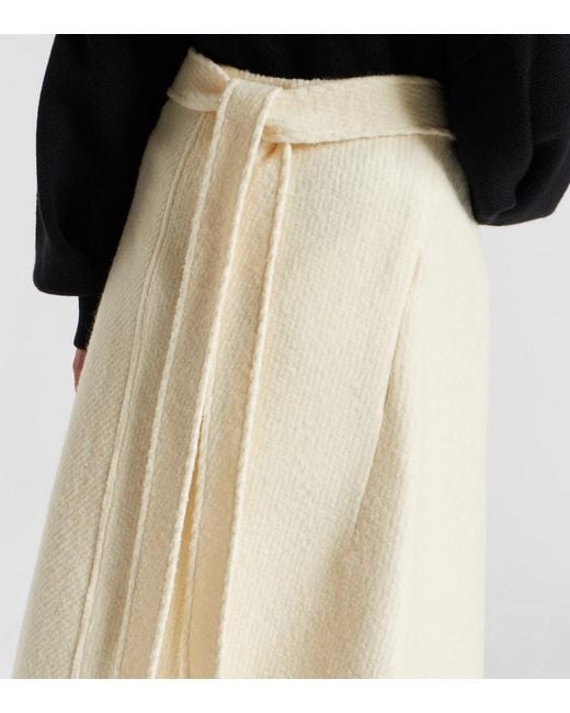 Proenza Schouler White Bodhi High-Rise Wool-Blend Boucle Wrap Skirt