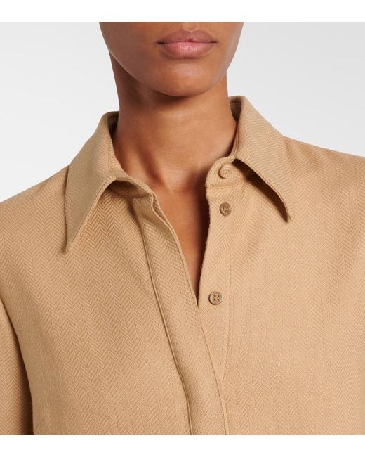 Gabriela Hearst Natural Cruz Cashmere And Silk Shirt
