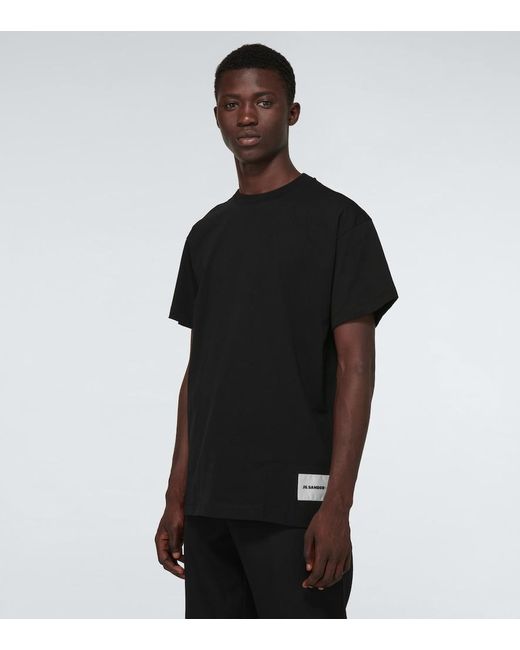 Jil Sander Black Pack Of Three Cotton T-Shirts