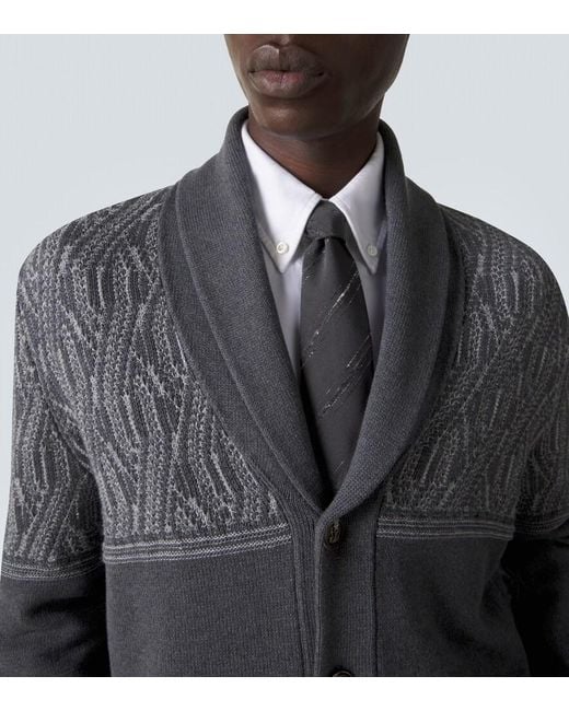 Brunello Cucinelli White Striped Silk And Cotton Tie for men