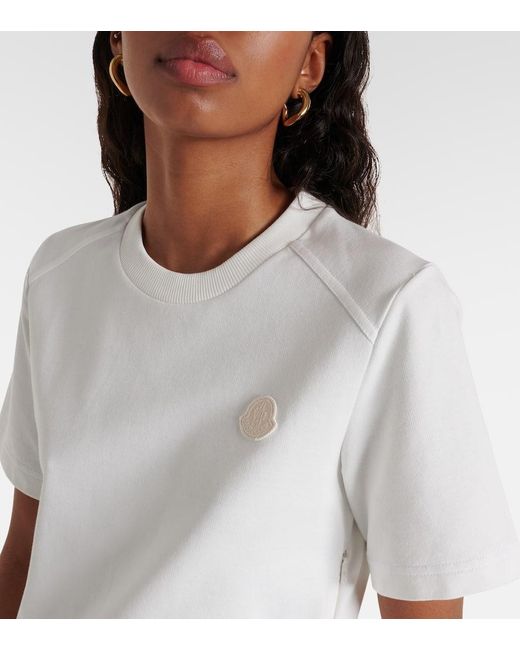 Moncler White Cotton-blend Gathered Minidress