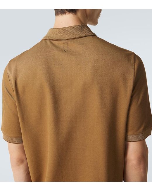 Canali Brown Cotton Polo Shirt for men