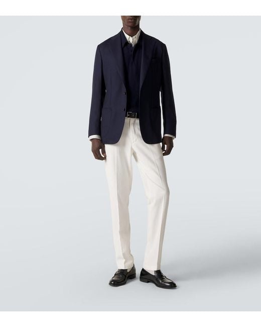Thom Sweeney Blue Wool Blazer for men