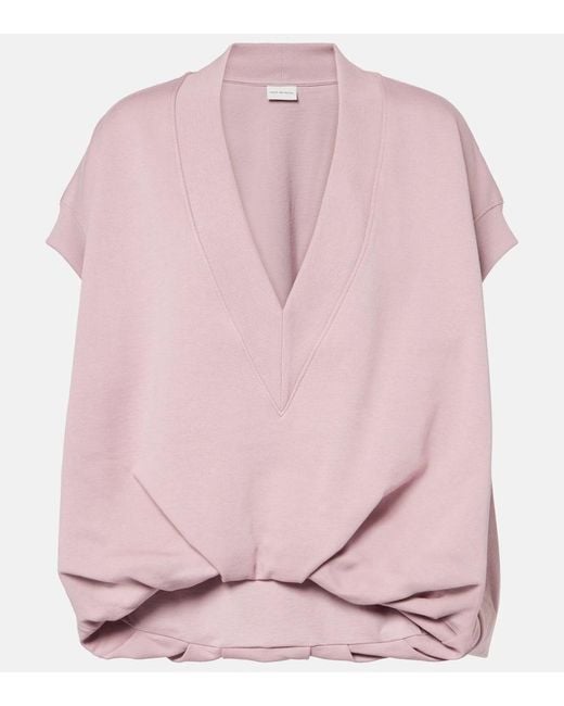 Dries Van Noten Pink Cotton Sweater Vest