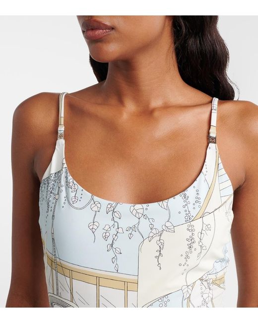 Tory Burch White Printed Swimsuit