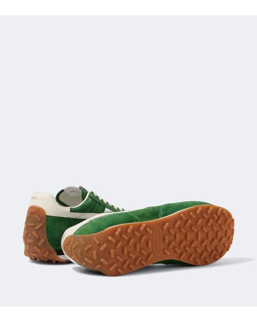 Tom Ford Green Mick Suede Sneakers for men