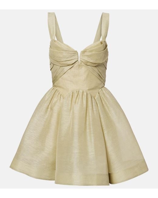 Zimmermann Natural Rebellion Linen And Silk Organza Minidress