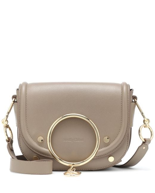 See By Chloé Mara Leather Shoulder Bag in Black (Gray) - Lyst