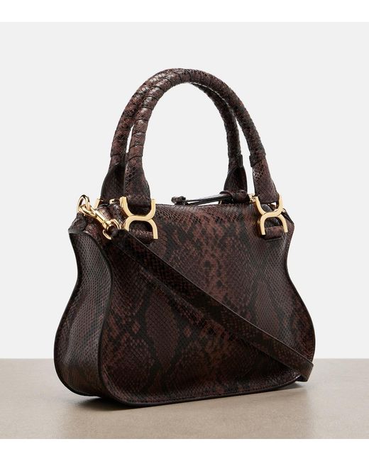 Chloé Black Marcie Small Leather Top-Handle Bag
