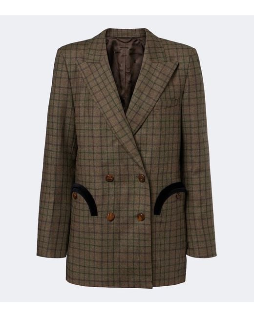 Blazé Milano Green Everyday Checked Wool And Cashmere Blazer