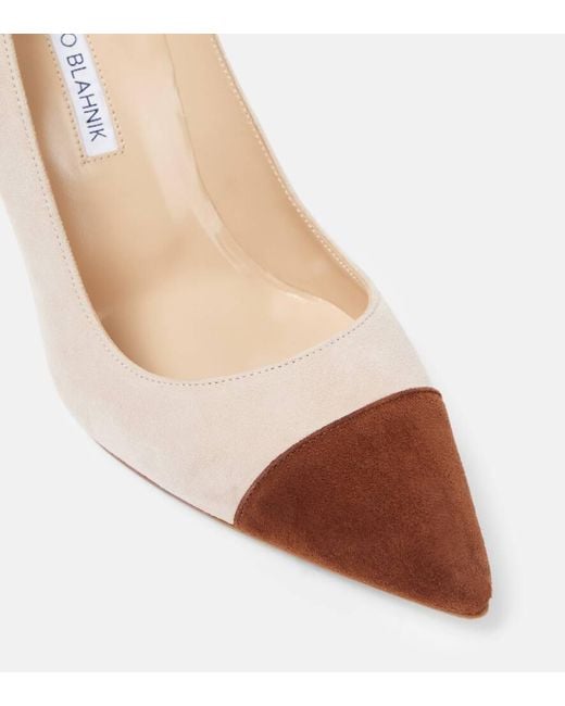 Manolo Blahnik Brown Capcour Suede Pumps