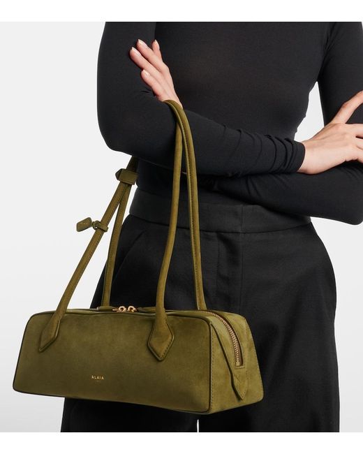Alaïa Green Le Teckel Medium Suede Shoulder Bag