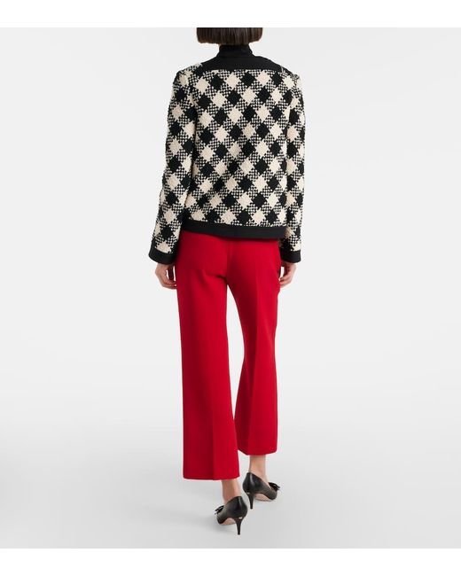 Pantalones Flared Vlogo De Cropped De Lana Virgen Valentino