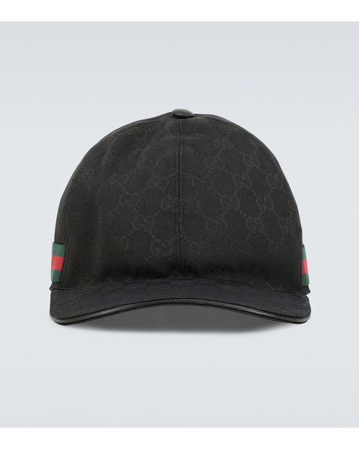 Gucci Original GG Canvas Baseball Hat With Web in Black