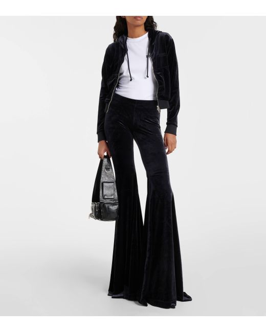 Vetements Blue Velvet Flared Pants