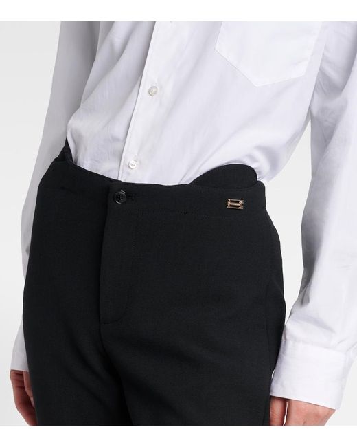 Victoria Beckham Blue Logo Capri Pants