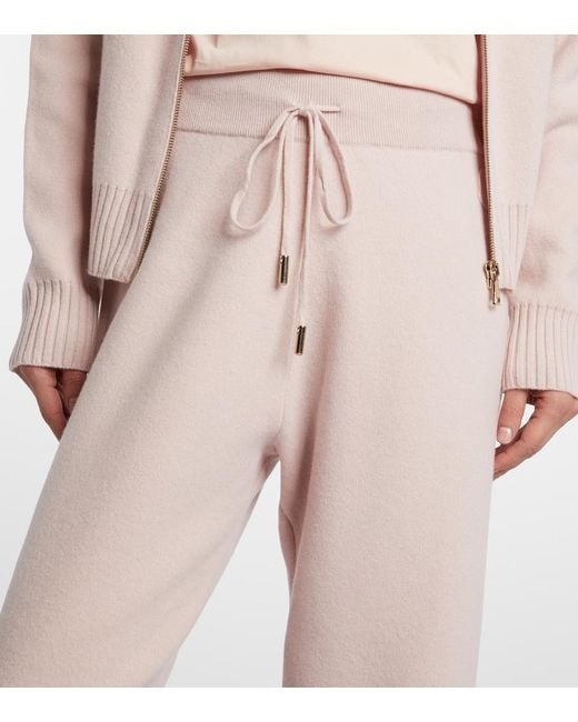 Moncler Pink Wool And Cashmere Sweatpants