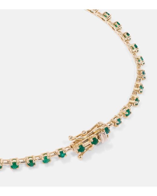 STONE AND STRAND Metallic Emerald Ace 14kt Gold Tennis Bracelet With Emeralds