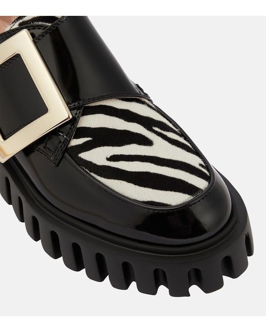 Roger Vivier Black Viv' Go-thick Patent Leather Platform Loafers