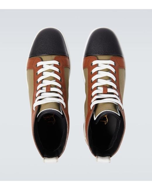 Zapatillas Fun Louis Con Piel Christian Louboutin de hombre de color Brown