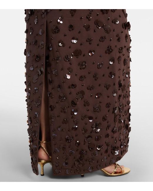 Jonathan Simkhai Brown Serafina Embellished Bustier Gown