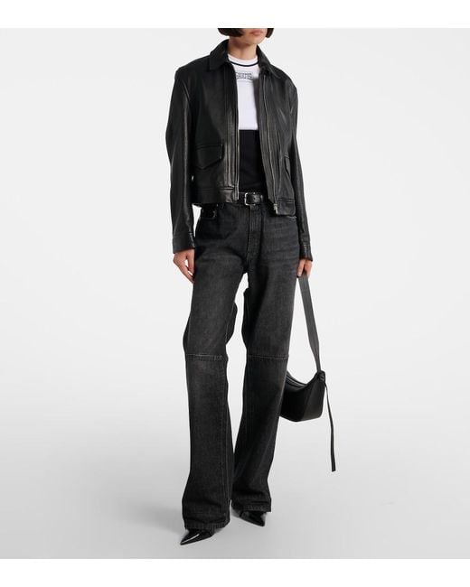 Jean Paul Gaultier Black Cutout Mid-Rise Wide-Leg Jeans