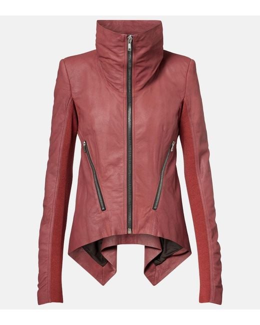 Rick Owens Red Leather Jacket