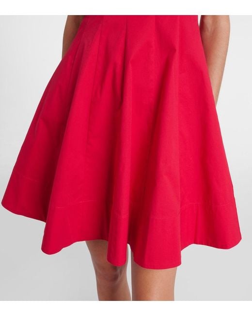 Staud Red Wylie Cotton Minidress