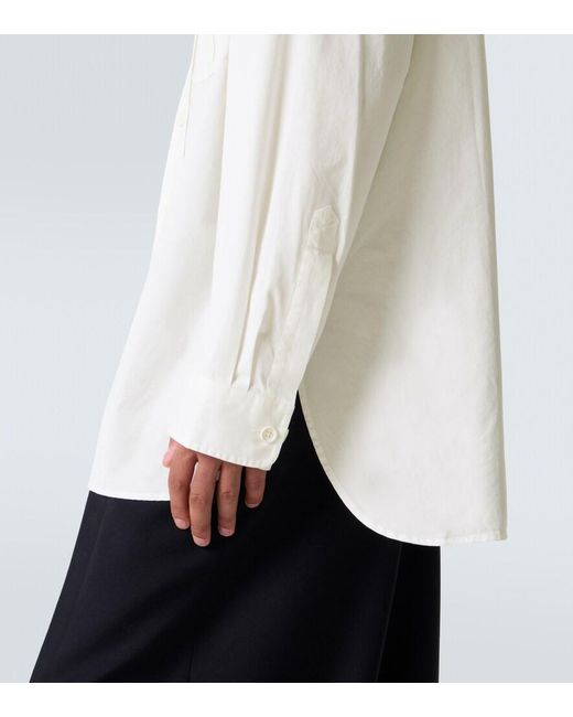 Dries Van Noten White Oversized Cotton Twill Shirt for men