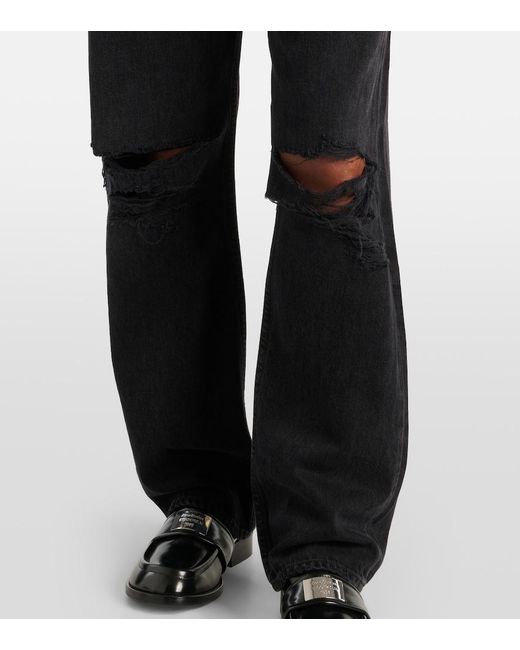 Agolde Blue Kelly High-Rise Distressed Straight Jeans