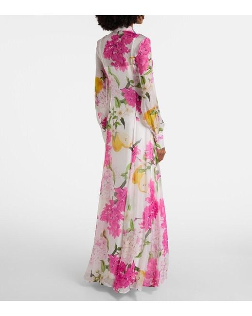 LEO LIN Pink Lilith Printed Maxi Dress
